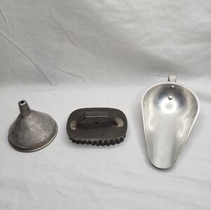 Vintage Rustic Kitchen Items Funnel Scoop And Biscuit Cutter For Display